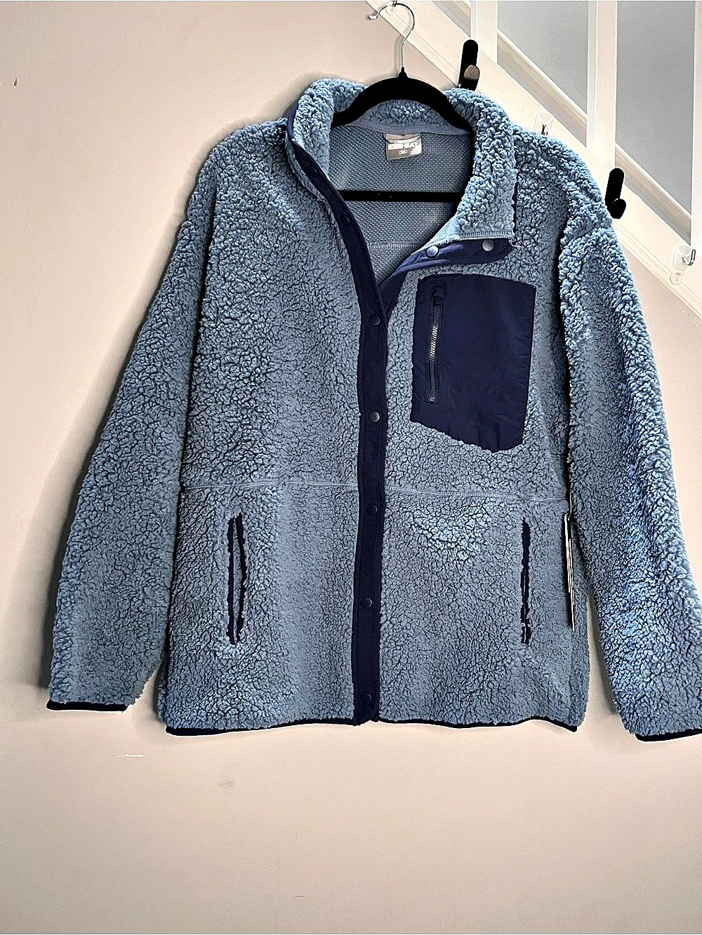 0241: 32 Degrees Heat & Cool Sherpa Fleece Jacket Sherpa Fleece Jacket in Blue